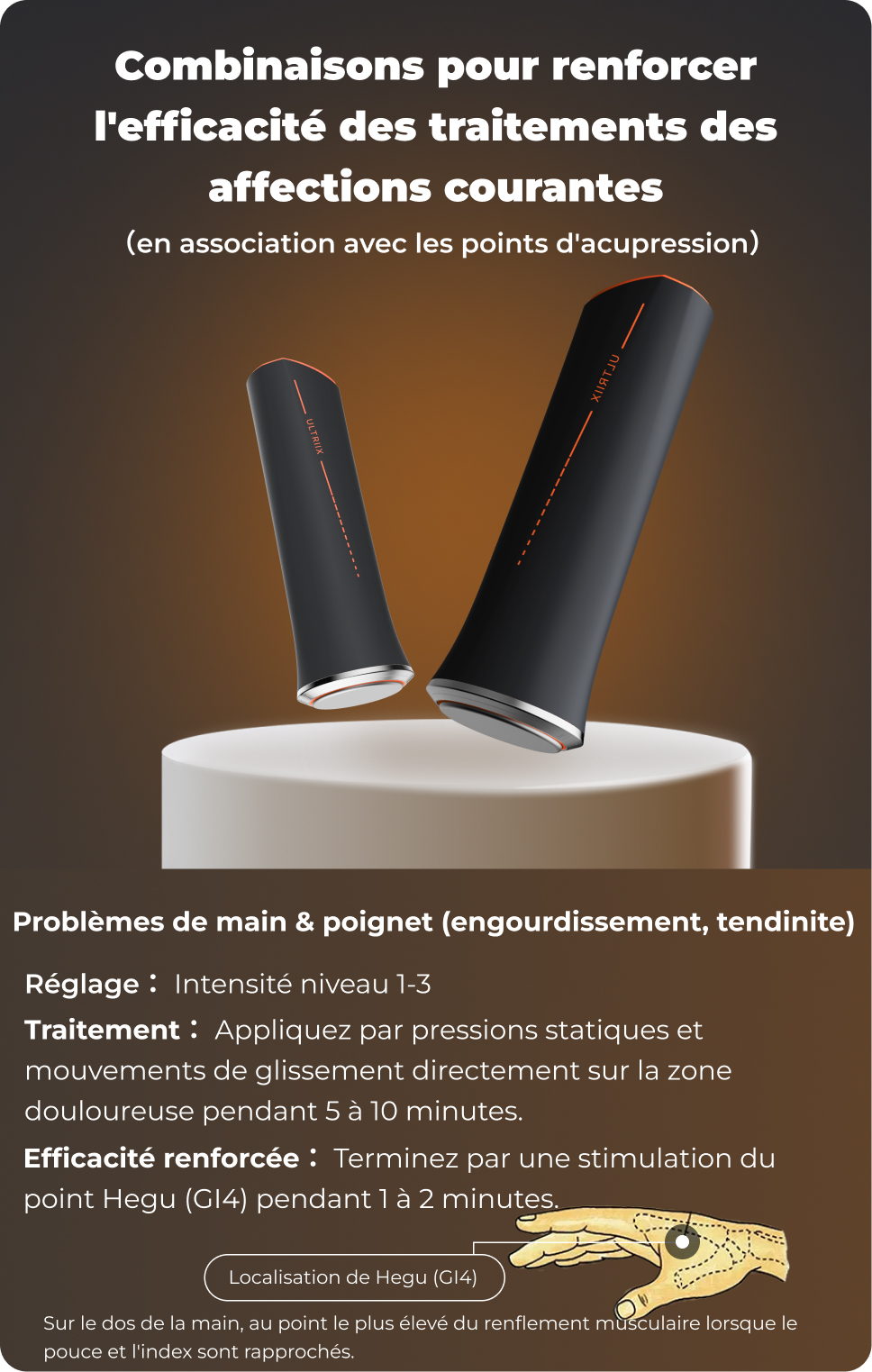 Référence des points d'acupuncture de la main