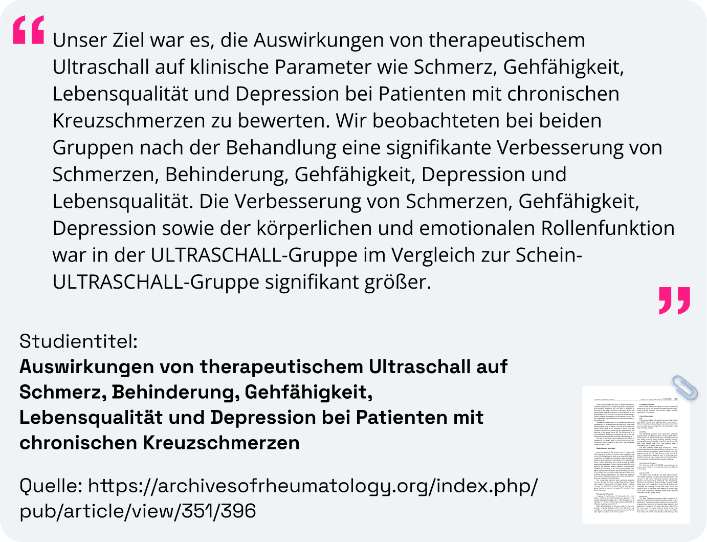 Forschungsarbeit: Patienten mit chronischen Rückenschmerzen