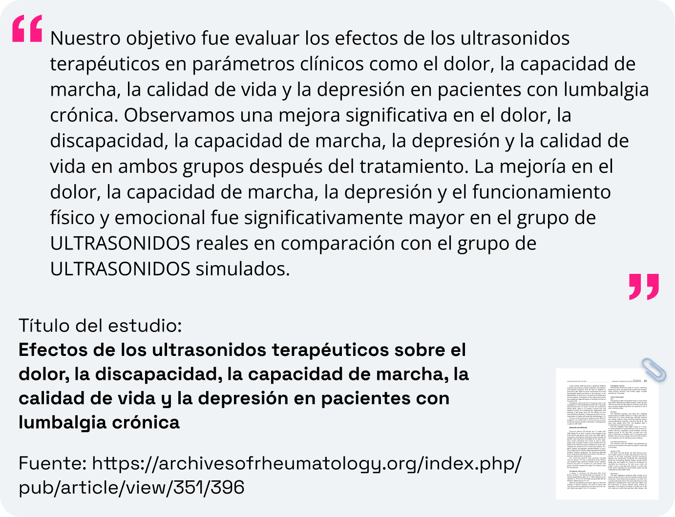 Artículo de investigación: Pacientes con dolor lumbar crónico