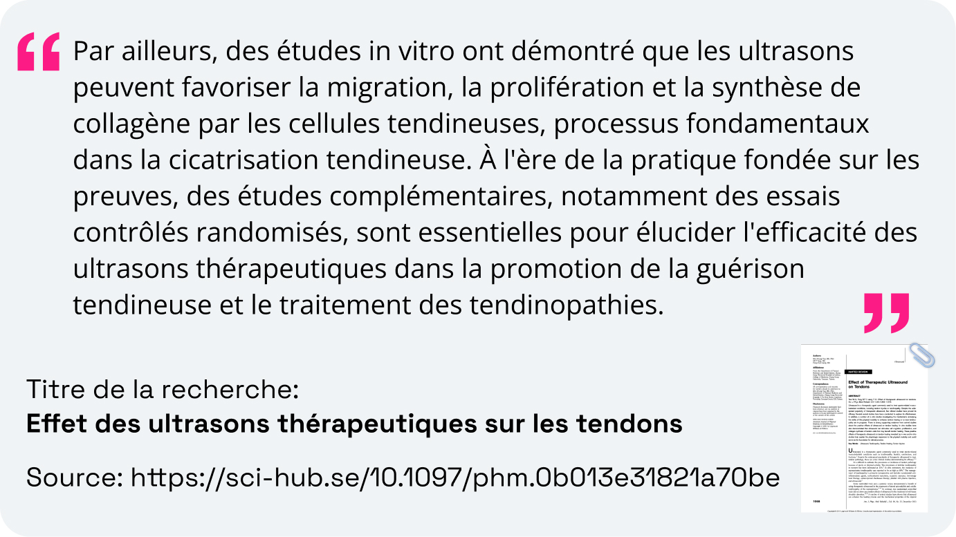 Article de recherche : Douleur tendineuse